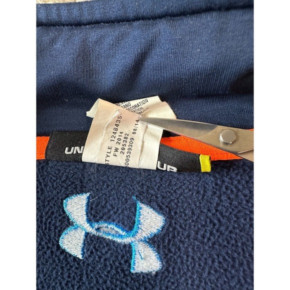 Under Armour Jacket Mens Extra Large Blue 1/4 Zip Thermal Knit Loose Pullover * - Picture 6 of 11